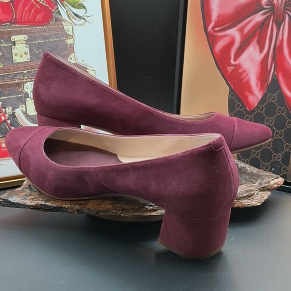 Cole Haan Shoes - Cole Haan Plum Suede Block Heels